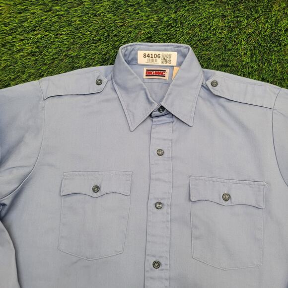 Vintage 80s Big-Mac Workwear Button Shirt M/L 22x29 Utility - Picture 9 of 10